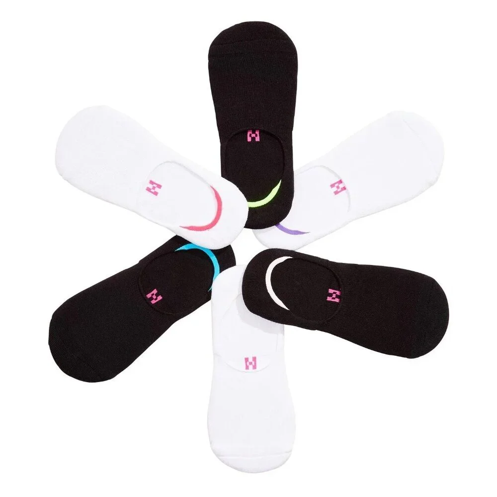 Hue Womens One Size Fits Most Soft Cotton 6 Pack‎ Sneaker Liner Socks White 1548
